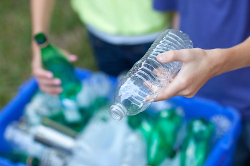 Sorted recyclables ready for processing at a local transfer station